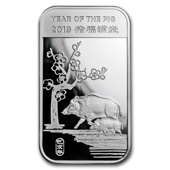 1 oz Silver Bar - APMEX (2019 Year of the Pig) 1 oz Silver Bar - APMEX (2019 Year of the Pig)